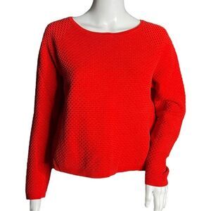 Mango Shirt Womens Small Red‎ Waffle Knit Top Textured Casual Office Versatile